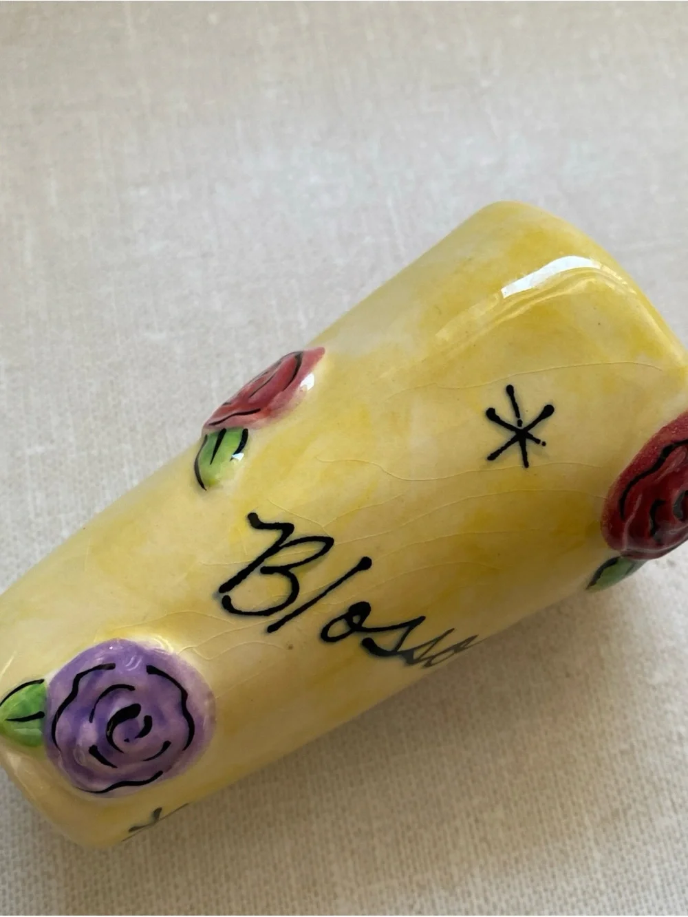 Julia Junkin Hand Painted Ceramic Vase Blossom Mini Bud Vase